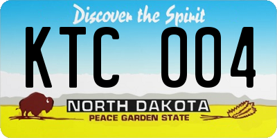 ND license plate KTC004