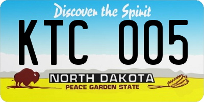 ND license plate KTC005