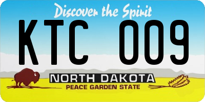 ND license plate KTC009