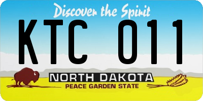 ND license plate KTC011
