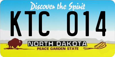 ND license plate KTC014