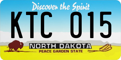 ND license plate KTC015