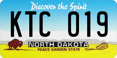 ND license plate KTC019