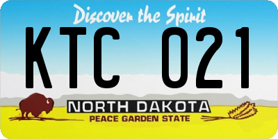ND license plate KTC021