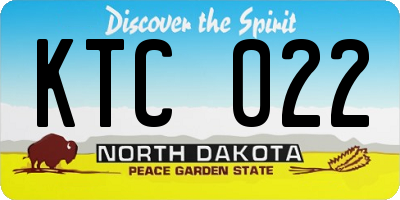 ND license plate KTC022