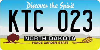 ND license plate KTC023