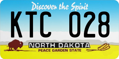 ND license plate KTC028