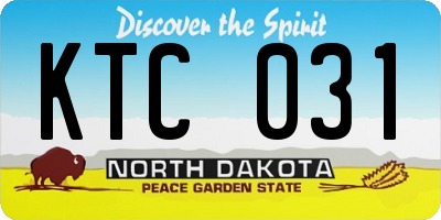 ND license plate KTC031