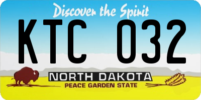 ND license plate KTC032
