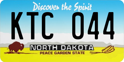 ND license plate KTC044