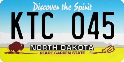 ND license plate KTC045