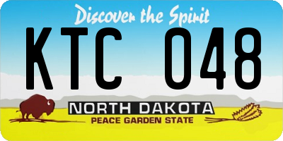 ND license plate KTC048