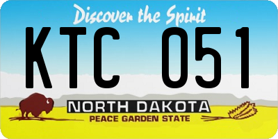 ND license plate KTC051