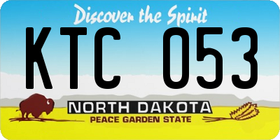 ND license plate KTC053