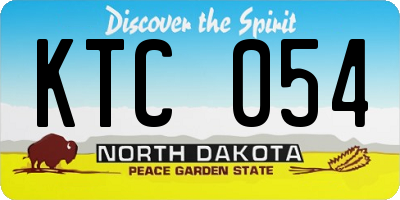 ND license plate KTC054