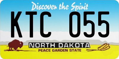 ND license plate KTC055