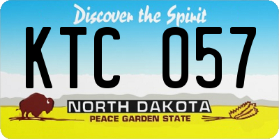 ND license plate KTC057