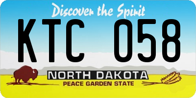 ND license plate KTC058