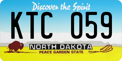 ND license plate KTC059