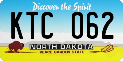 ND license plate KTC062