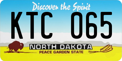 ND license plate KTC065