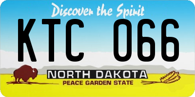 ND license plate KTC066