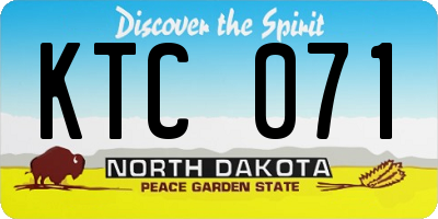 ND license plate KTC071
