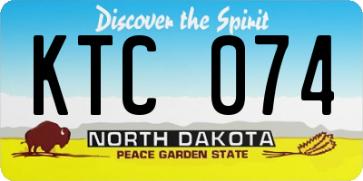 ND license plate KTC074