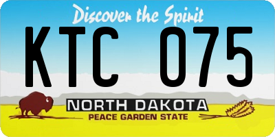 ND license plate KTC075