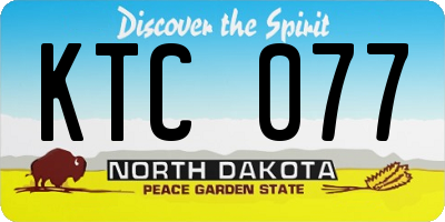 ND license plate KTC077