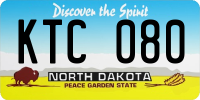 ND license plate KTC080