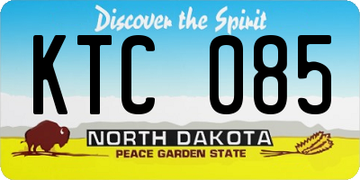 ND license plate KTC085