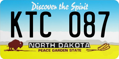 ND license plate KTC087