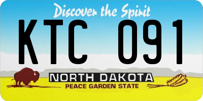 ND license plate KTC091