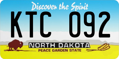 ND license plate KTC092