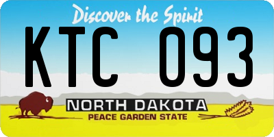 ND license plate KTC093