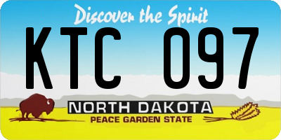 ND license plate KTC097