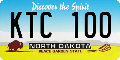 ND license plate KTC100