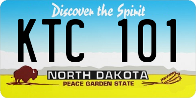 ND license plate KTC101