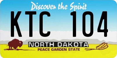 ND license plate KTC104