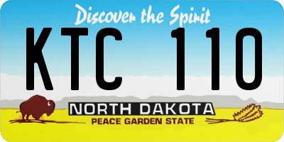 ND license plate KTC110