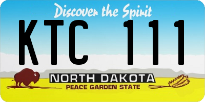 ND license plate KTC111