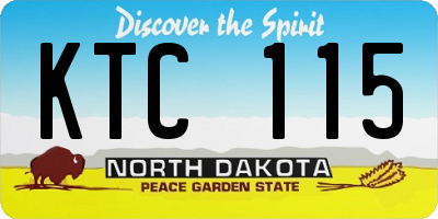 ND license plate KTC115