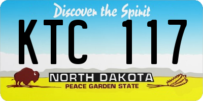 ND license plate KTC117