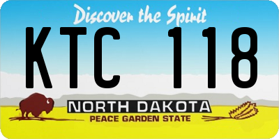ND license plate KTC118