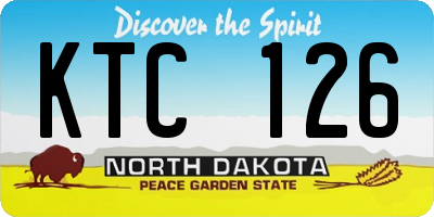 ND license plate KTC126