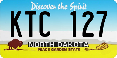 ND license plate KTC127