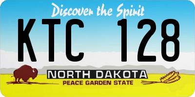 ND license plate KTC128