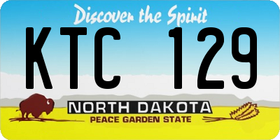 ND license plate KTC129