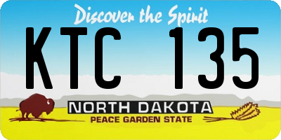 ND license plate KTC135
